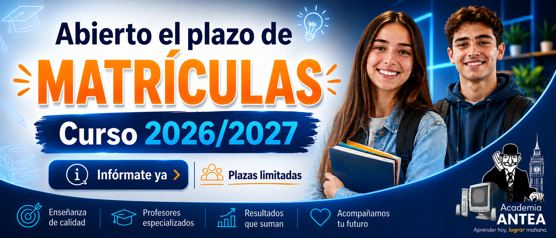 Matrículas abiertas para el curso 2026/2027 en Academia ANTEA