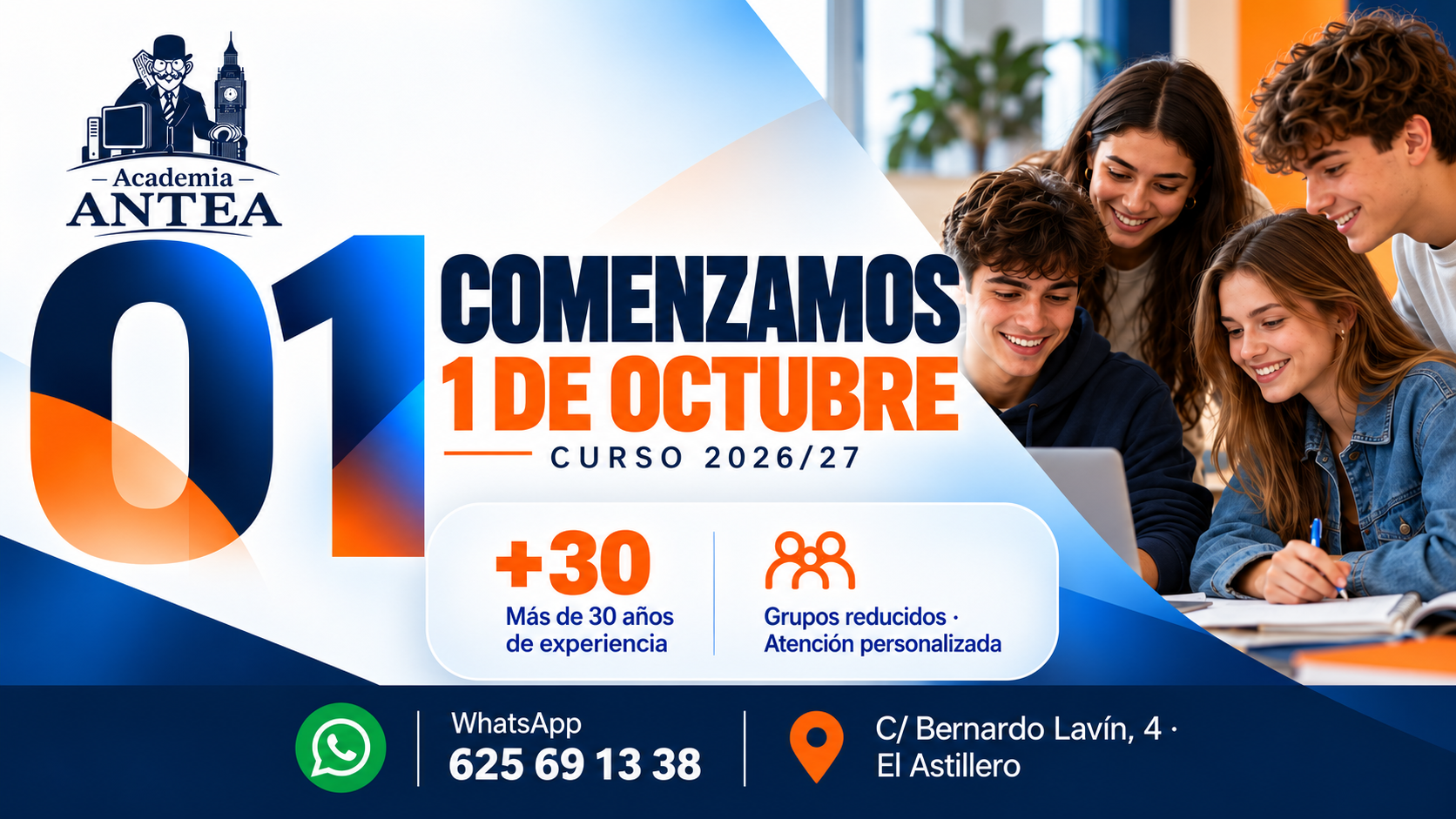 Comenzamos el 1 de octubre · Curso 2026/27 · Academia ANTEA